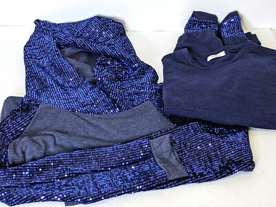 12PM Mon Ami 2 Pc Sequined Sweater and Hoodie Sz Medium USA