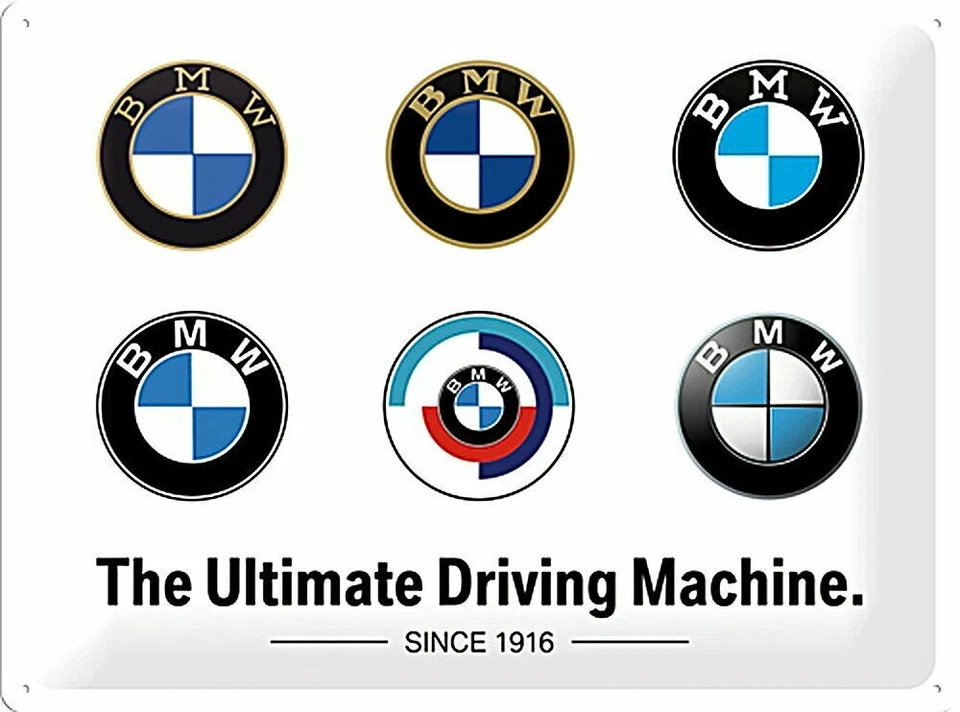 NOSTALGIC ART Blechschild " BMW - Logo Evolution" - 30x40 cm