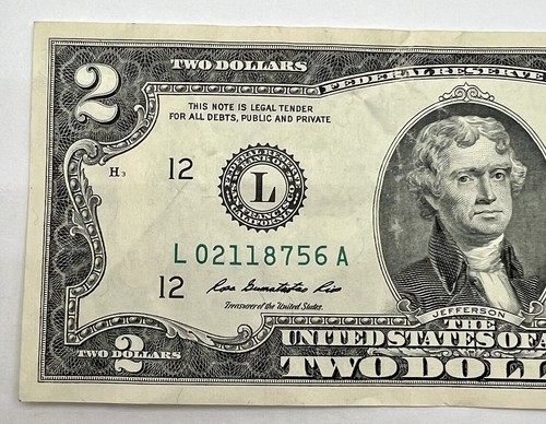1976 1995 2013 Series $2 Two Dollar Bill Fed Reserve Note - Picture 17 of 20