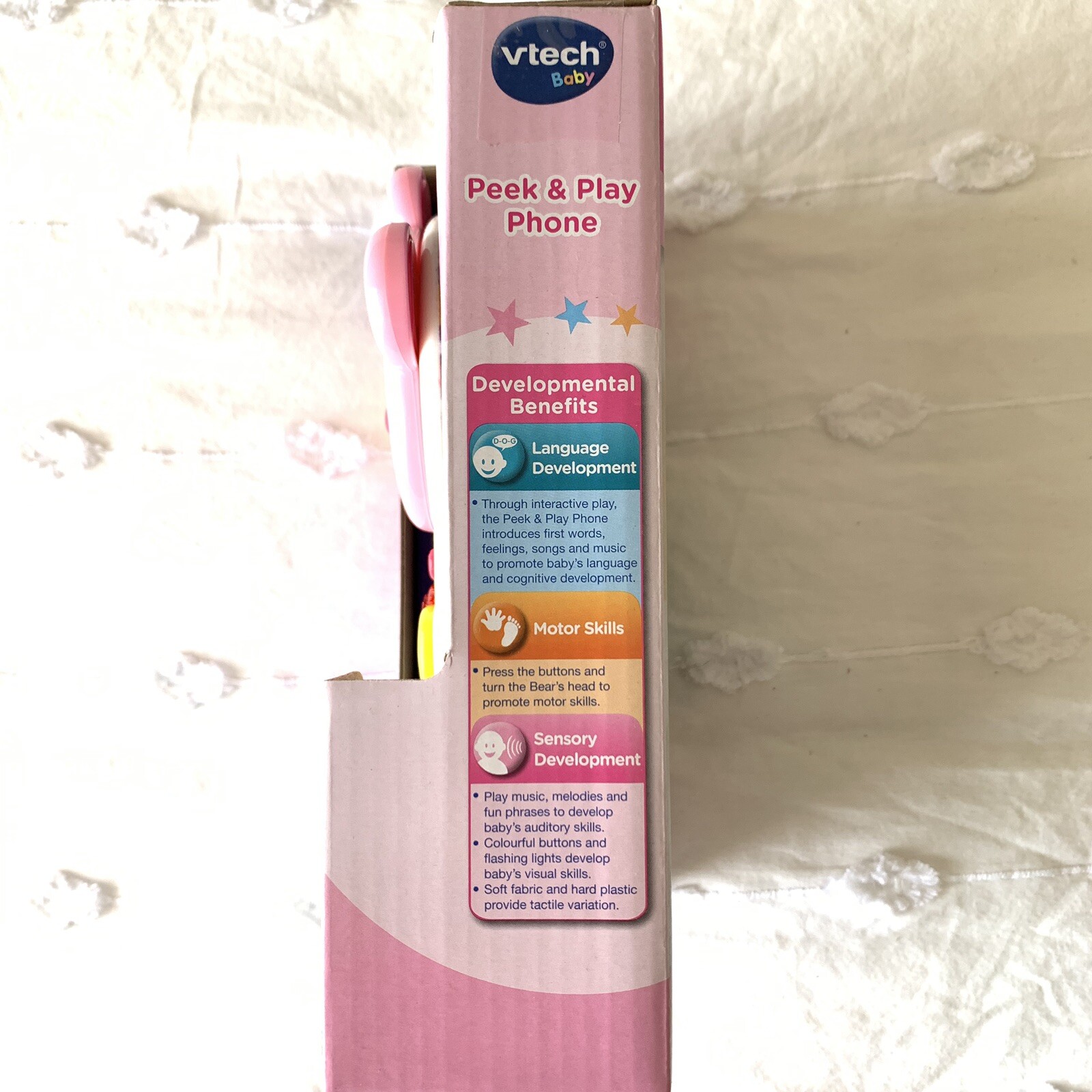 vtech peek and play phone pink