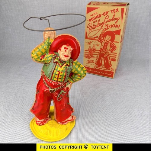 Round-up Tex Whirling Cowboy in fine working condition Irwin Plastics - Picture 1 of 7