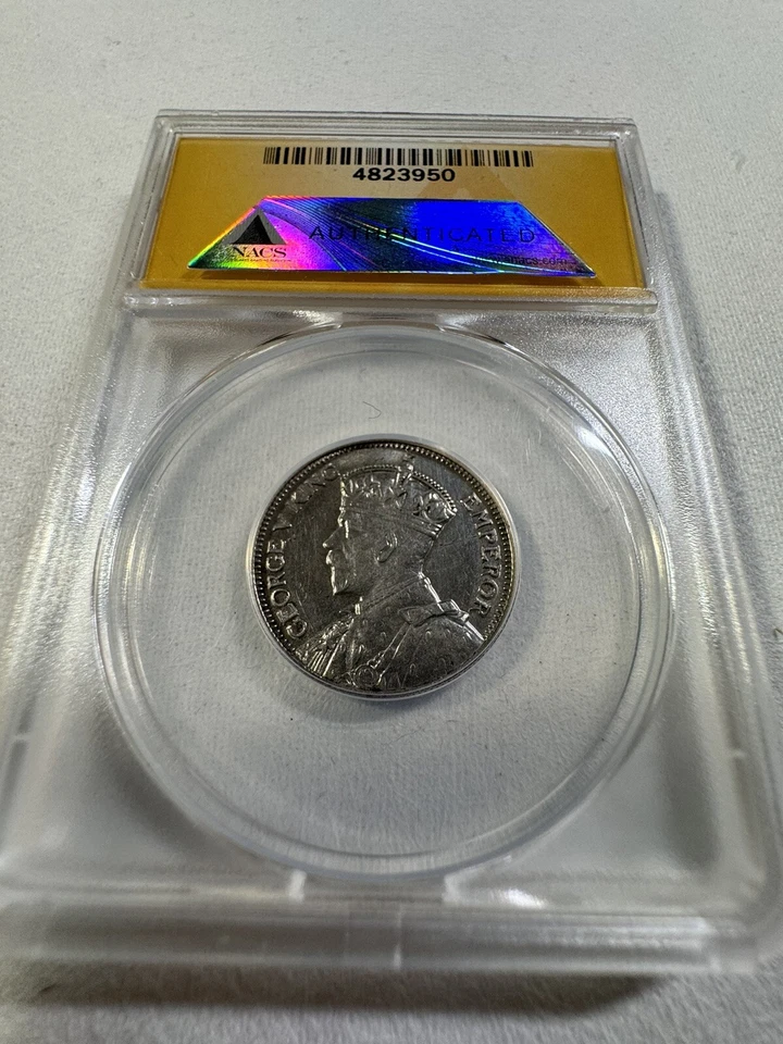 1935 New Zealand 1 Shilling Silver Coin Graded AU 55 by ANACS - Image 4 of 4