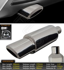 UNIVERSAL PERFORMANCE FREE FLOW STAINLESS STEEL EXHAUST BACKBOX YFX-0720 TRM