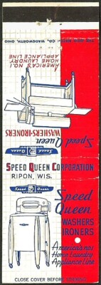 vintage SPEED QUEEN appliances IRONERS and WRINGER WASHERS wisconsin RIPON, WI