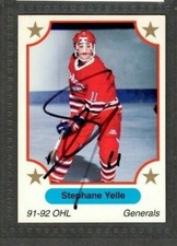1991-92 7th Inning Sketch Generals #161 Stephane Yelle Hockey Signed Autograph