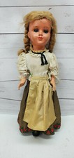 German Celluloid Jointed Girl Doll 12" Blonde Hair Sleepy Blue Eyes D1
