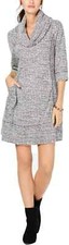 Signature by Robbie Bee Petites Cowl Short Sweater Dress Color Gray Size PM
