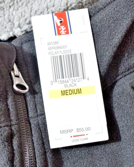 Chaleco Chaqueta Polar Polar Polar Para Hombres Izod Negro Mediano 🔥🔥 Foto 3 de 4