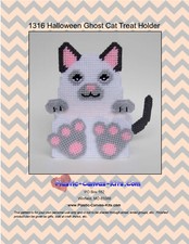 Halloween Ghost Cat Treat Holder- Plastic Canvas Pattern or Kit