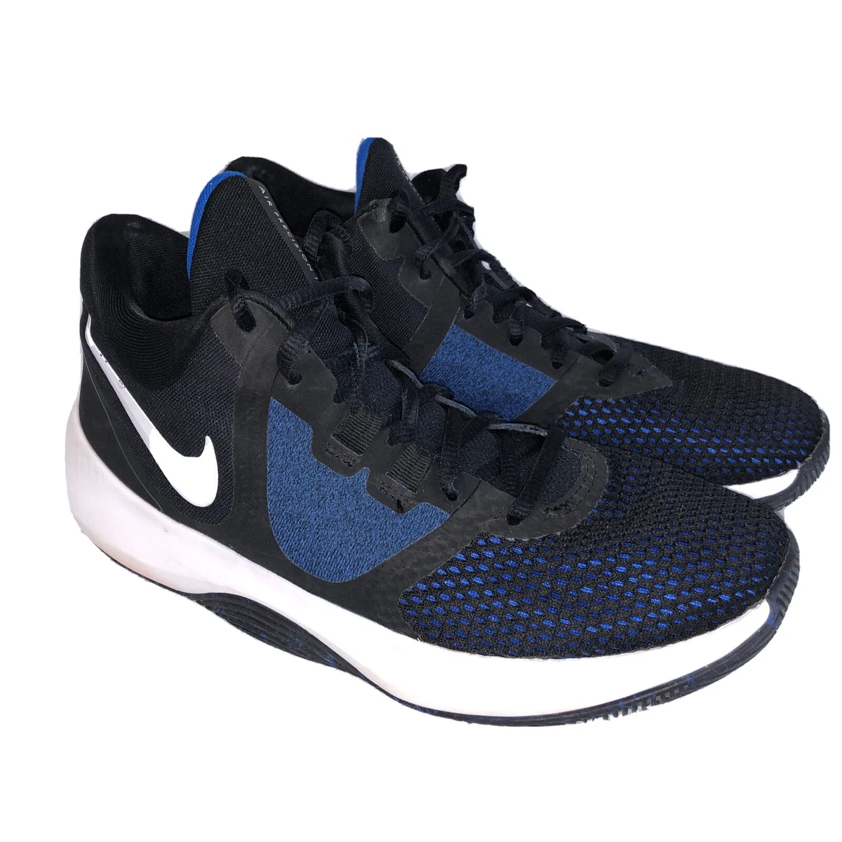 Nike Air Precision II Basketball Shoes Mens Size Black and Blue | eBay