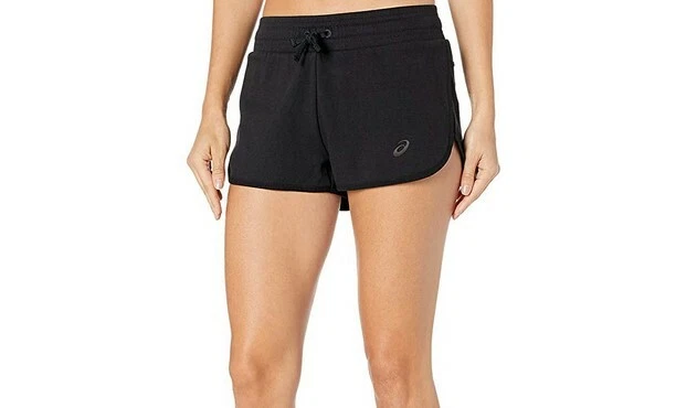 Pantaloncini da donna neri Asics Knit taglia large nuovi