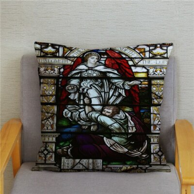 Kissenbezug Kissenbezug Glasmalerei Kirche 45x45 cm 