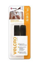 VELCRO® Brand Stick On For Fabrics Sleek & Thin 19mm x 60cm White or Black Tape