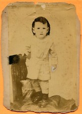 Portrait of a Little Boy, circa 1870 Old Cabinet Card