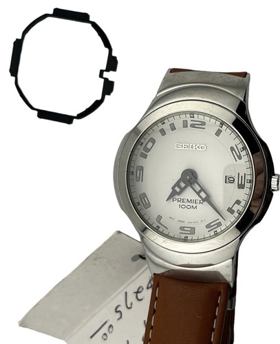 Neu Seiko Unisex Uhr Premier 100M braunes Lederband muss zurück ersetzt werden - Bild 7 von 10
