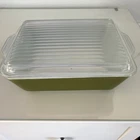 Vintage PYREX 0503 1 1/2 QT Green Glass Casserole with Lid Oven-Safe USA