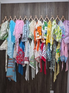 VTG Aprons Lot 20 Floral Plaid Embroidered Crochet Cotton Kitchen Farmhouse #2