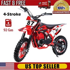 49cc Mini Dirt Bike Gas Powered 4 Stroke Pit Bike Hand-Pull Start 10" Wheels