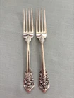 Pair (2) Vintage Grande Baroque by Wallace Sterling Silver Dinner Forks 7 1/2"