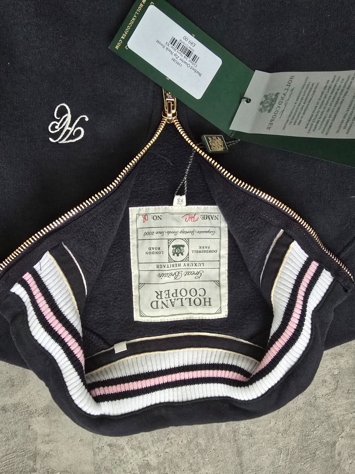 Holland Cooper Burford Quarter Zip Neck Sweat Ink Navy