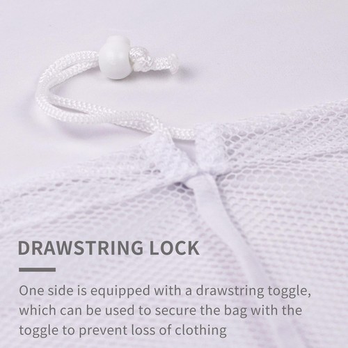 Large Laundry Bag, Dirty Clothes Bag with Drawstring Lock, Laundry Mesh Wash ... - Picture 5 of 7
