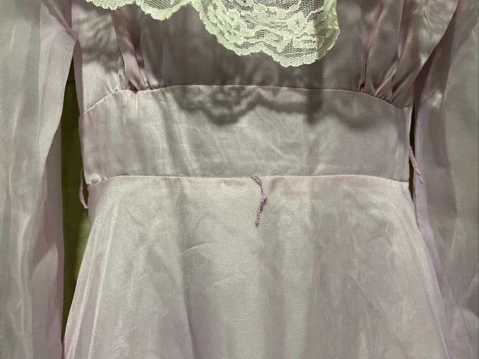 Vestido Victoriano Recreación Disfraz Volantes Cuello Rosa/Lavanda Talla 9 Foto 3 de 4