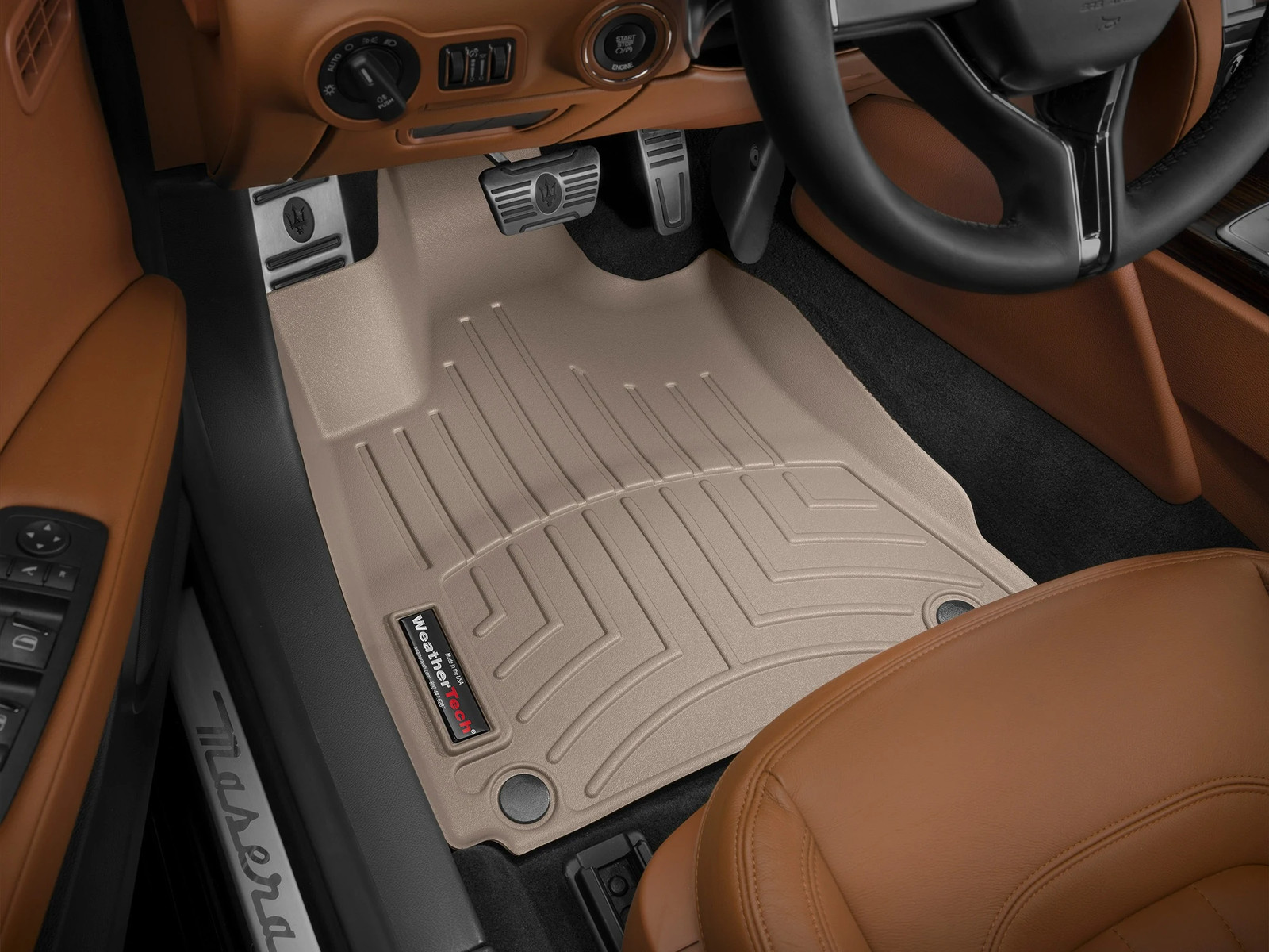 WeatherTech FloorLiner for 2017-2024 Maserati Ghibli - 1st Row, Tan