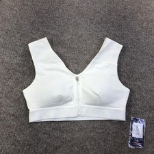 Tommie Copper Shoulder Support Sports Bra Womens Large White Zip Front Znergy