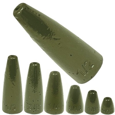 Reaction Tackle Lead Worm Weights / Bullet Sinkers (25 pack) in Various Sizes