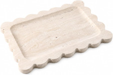 Romano Travertine Vanity Tray, 11"X8" Natural Stone Organizer Tray for Counterto