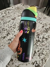Owala FreeSip 32oz Water Bottle Neon Design Black Leak-Proof -2025 Gift