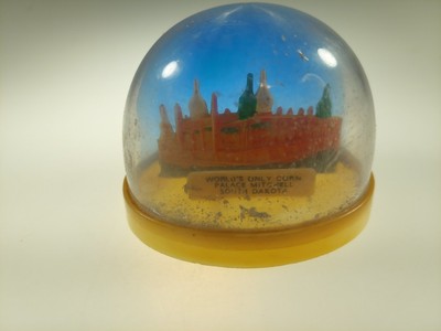 Vtg Corn Palace Mitchell South Dakota Small Souvenir Plastic Snow Globe No Water