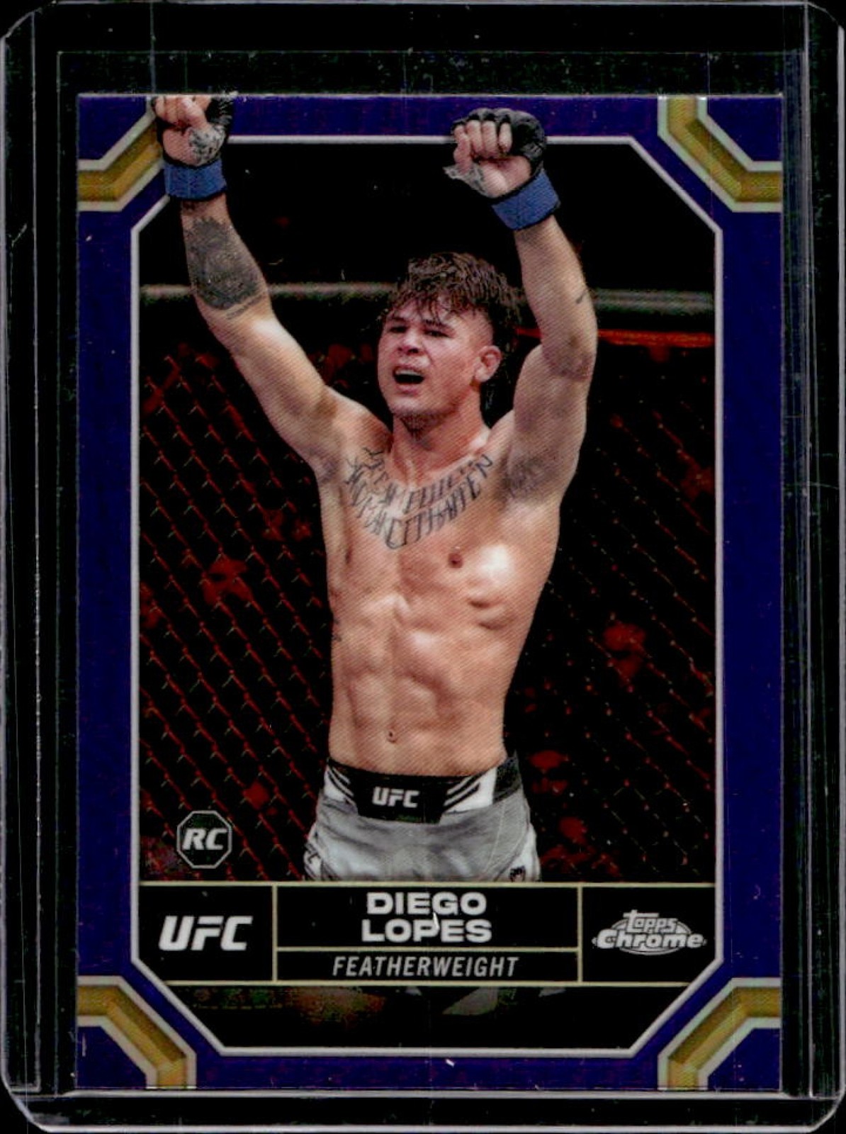 2024 Topps Chrome UFC Diego Lopes RC Purple Refractor Rookie #26