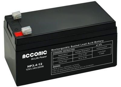 Acconic HP3.4-12 Hi-Life Power AGM 12V 3,4Ah USV-Batterie