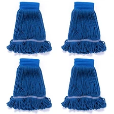 4 Pack 18" Commercial Mop Heads Wet Saddle Mop Head Refill, 24 oz Heavy Duty ...