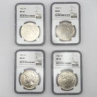 1922-1925 Peace Dollar $1 PCGS Graded MS 64 Philadelphia Coin Lot of 4 C-411