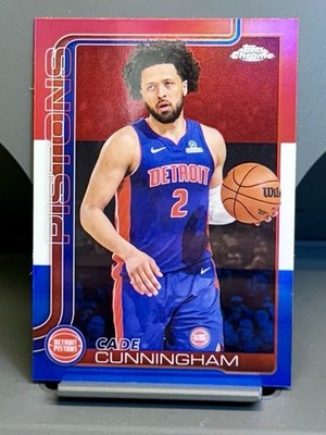 2025-26 Topps Chrome - Cade Cunningham #88 Red White & Blue Refractor PISTONS