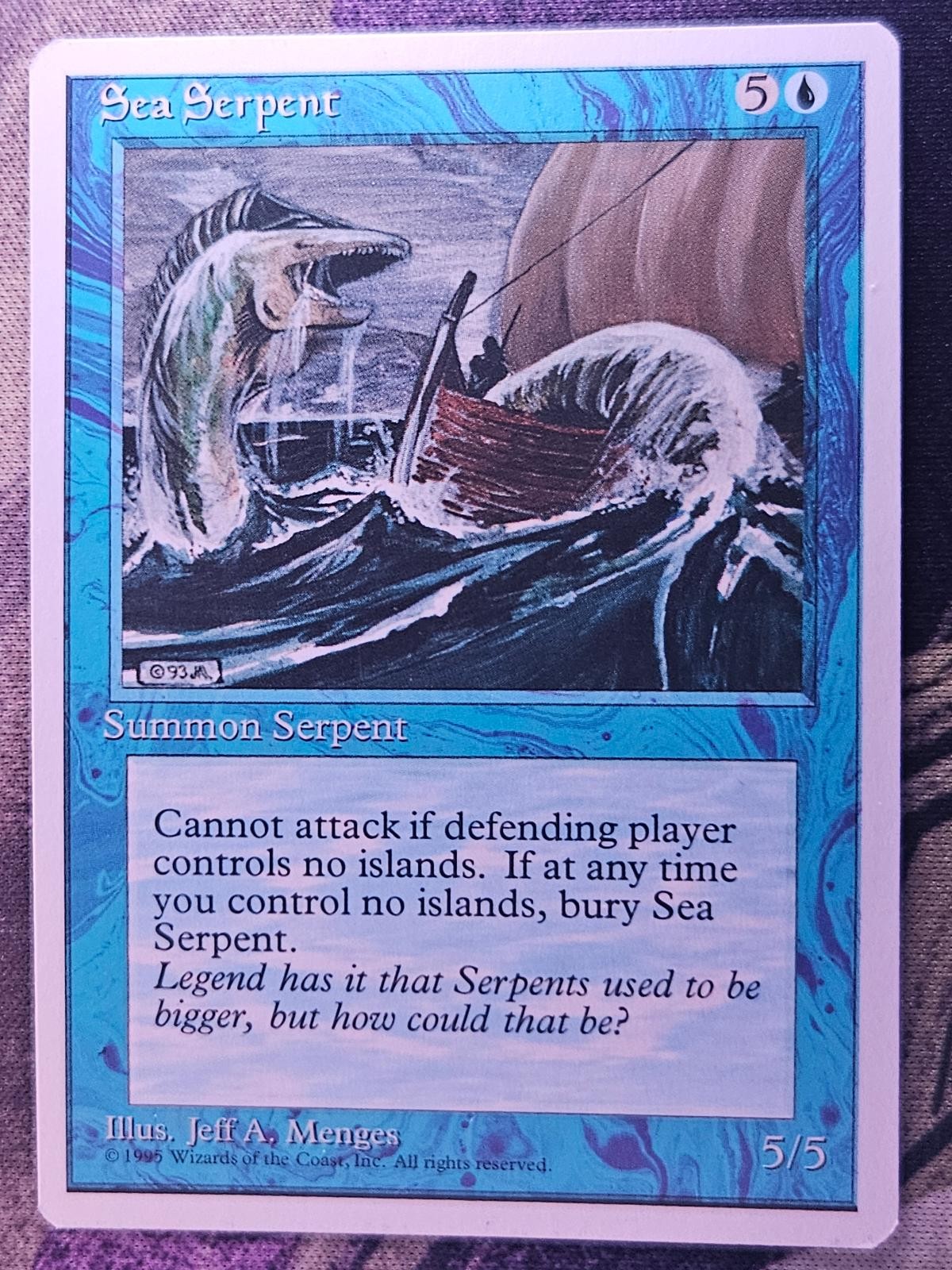 Sea Serpent Common Fourth Edition Magic: The Gathering Moderately Played