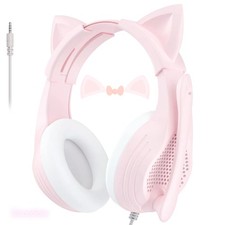 Pink Gaming Headset with Microphone for PC/PS4/PS5/Xbox/Laptop, Stereo Surrou...