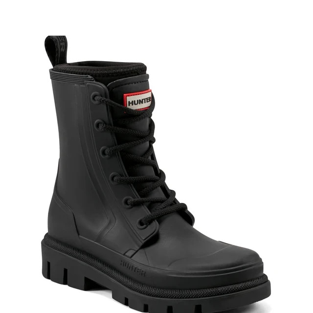 Hunter Boots Diana Waterproof Lace Up Rain Boots WOMENS Size 9 Black BRAND NEW!-image