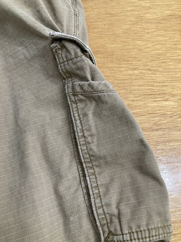 Carhartt Carpenter Pants Mens 36x30 Khaki Relax Fit 14806 Distressed Work Pants - Picture 5 of 13