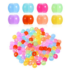 Hair Beads for Girls, 100 Pcs Rainbow Mini Hair Claw Clips Cute Plastic Braid