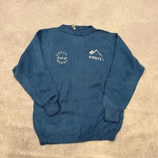 Vintage Knitted Jumper abstract patterned chunky knit sweater with company logo