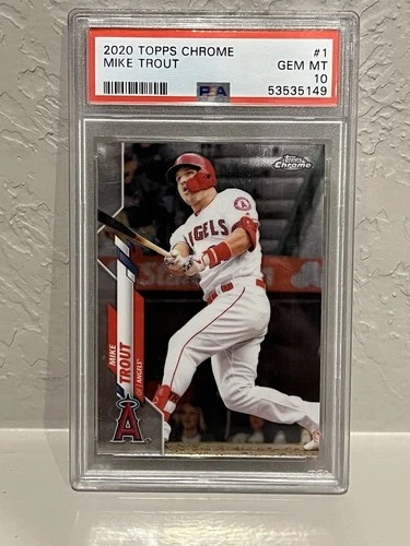 2020 Topps Chrome Mike Trout #1 PSA 10 GEM MT Los Angeles Angels White Jersey