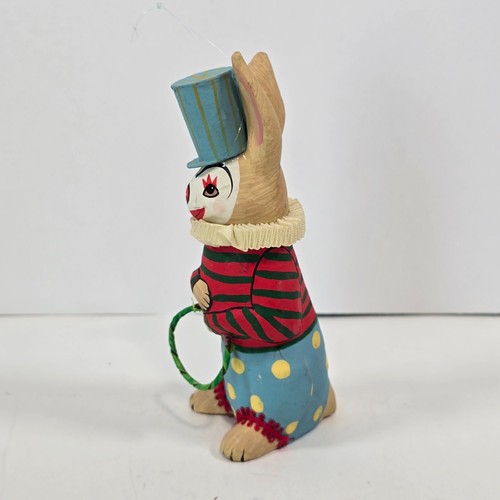 Vintage Paper Mache Circus Clown Bunny Ornament Folk Art Whimsical 5.5 in Rabbit - Picture 2 of 9