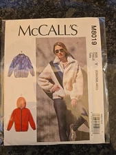McCall's Sewing Pattern 8019 Size XS to M Jacket Hoodie Uncut Factory Folded 