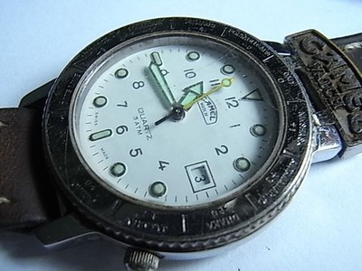 Vintage Herren Armbanduhr Camel Watch Green Belt Swiss 5 Atm läuft
