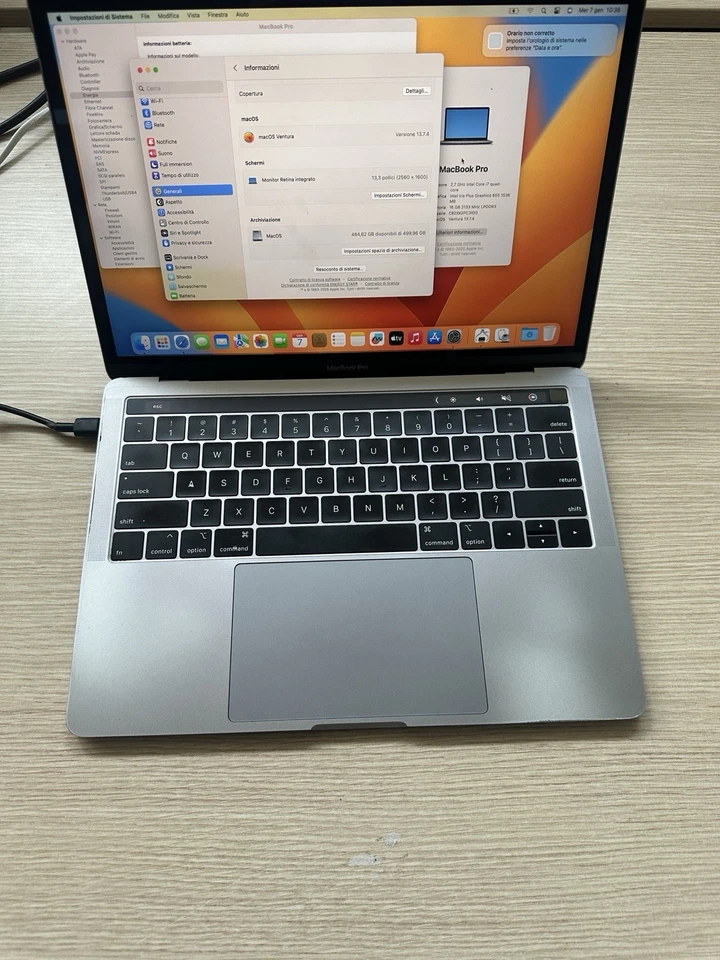 Apple MacBook Pro 13" 2018 · i7 · 16GB · 500GB, foto 3 di 5