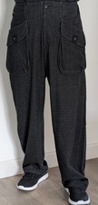 Yohji Yamamoto Pour Homme Grey Cotton Dbl Cargo Pkt Pant size 3