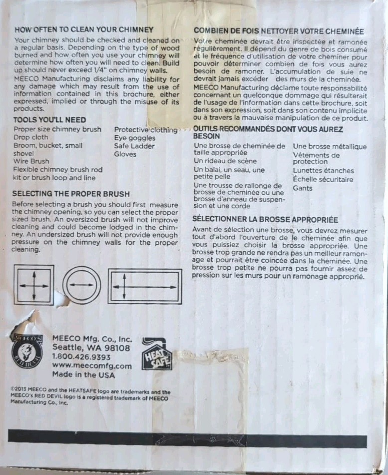 Meeco's Red Devil 8 In. Square Wire Chimney Brush 30808 NEW